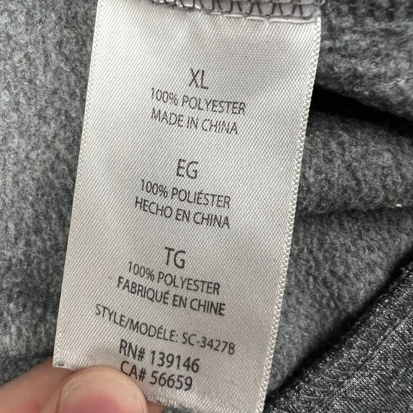 FC Barcelona Full Zip Hoodie XL Mens Soccer Futbol Club Barca Spain Heather Gray - Picture 5 of 8